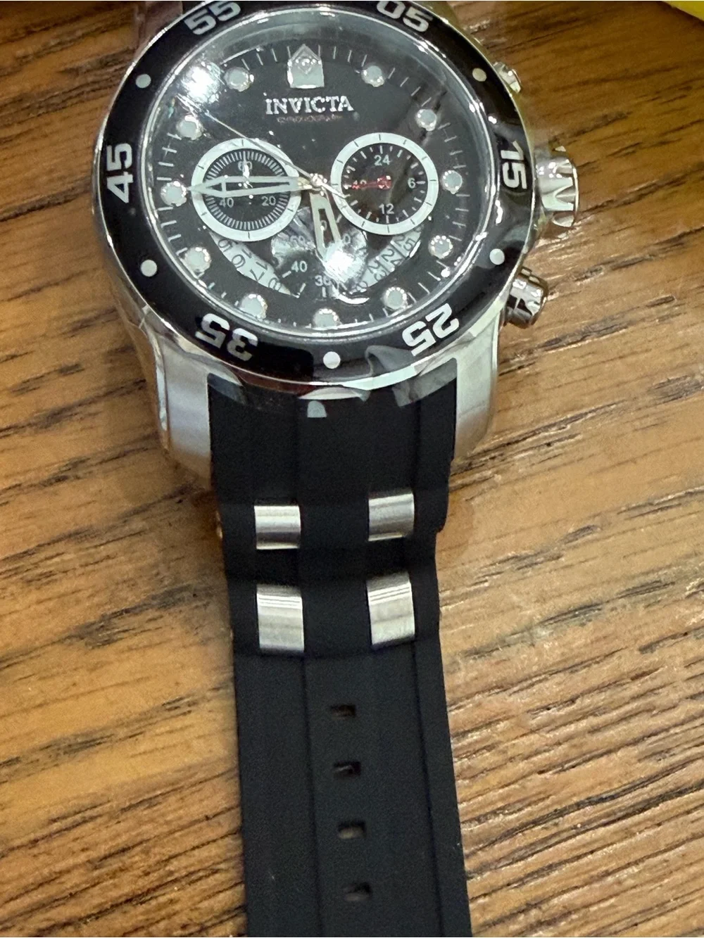 Invicta Scuba ProDiver Black and Silver Men's Chronograph Dive Watch